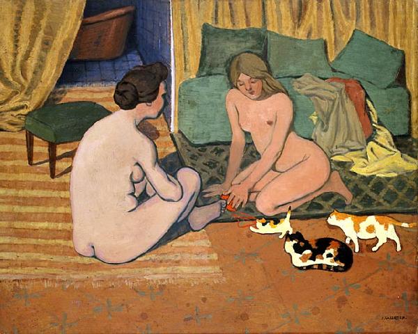 Felix  Vallotton Femmes nues aux chats china oil painting image